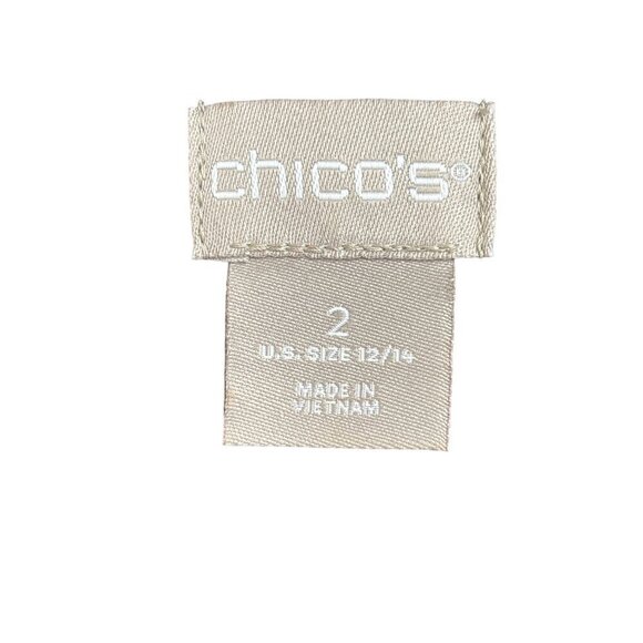 Chico’s Blazer Black Women 12/14 Chico size2 Fully lined Open Front Notch Collar - Picture 9 of 12